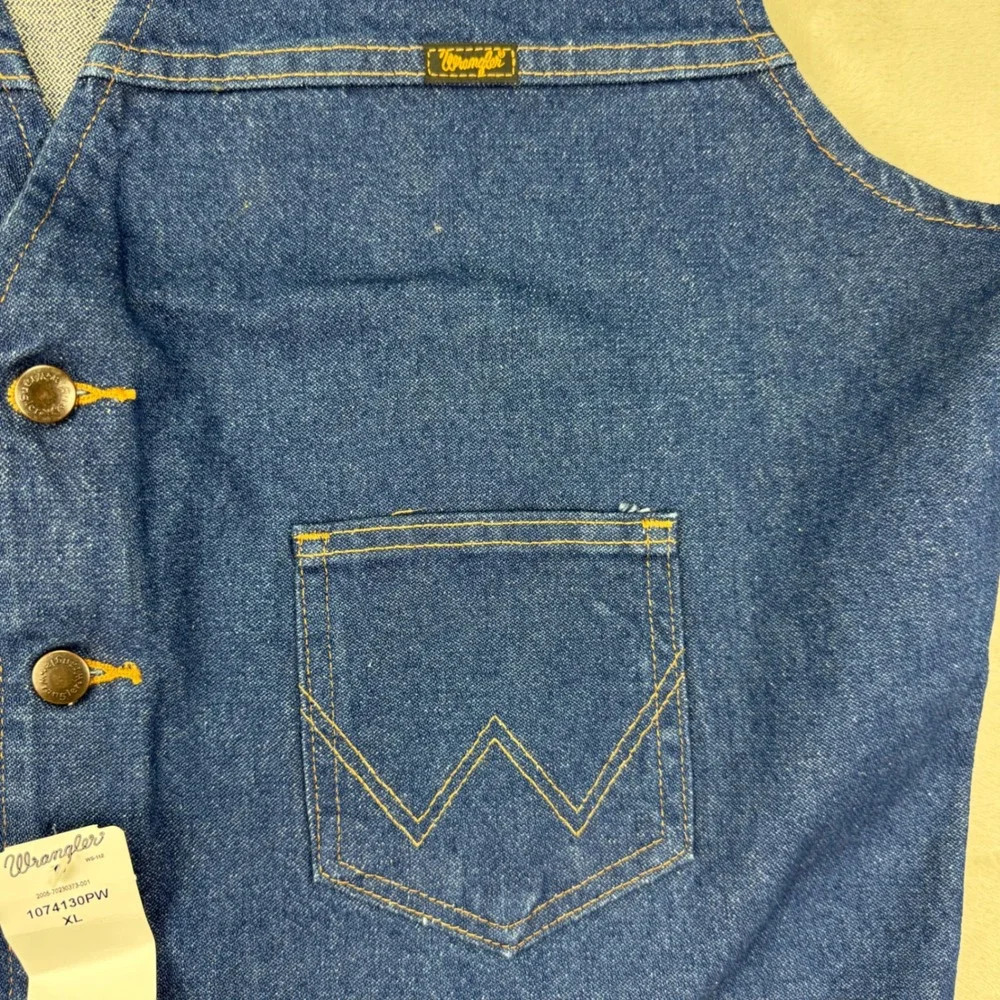 Wrangler Mens Western Denim Vest XL NWT Unlined Blue Jeans Cowboy 1074130PW